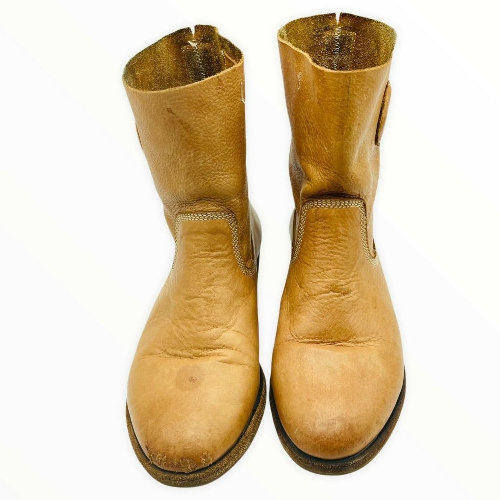 Blackstone Leather Ankle Boots Shoes Hl58 Rusty Brown Size 38 US 8 Women Pull On - Picture 2 of 7